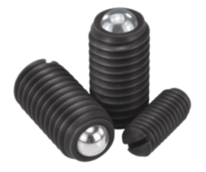Poussoir à ressort avec fente et bille, Inox Poussoir à ressort avec fente et bille, Inox