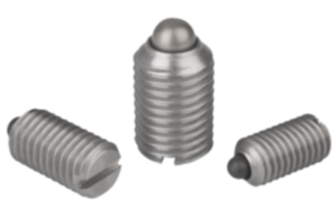 Poussoir à ressort avec fente et doigt d'appui, acier Inox Poussoir à ressort avec fente et doigt d'appui, acier Inox