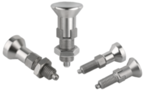 Doigt d'indexage en inox avec bouton de manœuvre en inox - inch Doigt d'indexage en inox avec bouton de manœuvre en inox - inch