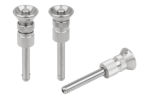 Goupille d'arrêt avec bouton de manœuvre en inox, réglable Goupille d'arrêt avec bouton de manœuvre en inox, réglable
