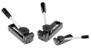 Crampon plaqueur en acier avec poignée indexable et trou oblong Crampon plaqueur en acier avec poignée indexable et trou oblong