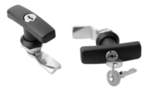 Quarter-turn locks with zinc T-grip, housing diameter 32 mm Quarter-turn locks with zinc T-grip, housing diameter 32 mm