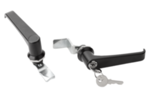 Quarter-turn locks with zinc L-grip, housing diameter 32 mm Quarter-turn locks with zinc L-grip, housing diameter 32 mm