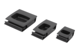 Fermeture à déclic en plastique avec creux de poignée, encliquetable Fermeture à déclic en plastique avec creux de poignée, encliquetable