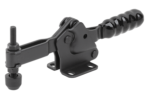 Sauterelle en acier noir, horizontale à pied horizontal et broche de pression réglable Sauterelle en acier noir, horizontale à pied horizontal et broche de pression réglable