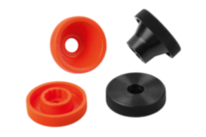 Knurled knobs for hex head screws Knurled knobs for hex head screws