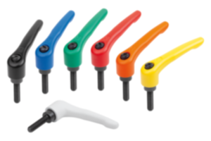 Manette indexable en acier avec filetage, insert fileté en acier bruni Manette indexable en acier avec filetage, insert fileté en acier bruni