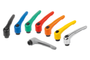 Manette indexable en zinc injecté haute pression avec taraudage, insert taraudé en acier bruni Manette indexable en zinc injecté haute pression avec taraudage, insert taraudé en acier bruni