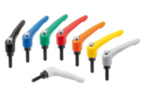 Manette indexable en zinc injecté haute pression avec filetage et bouchon de protection, insert fileté en acier bruni Manette indexable en zinc injecté haute pression avec filetage et bouchon de protection, insert fileté en acier bruni