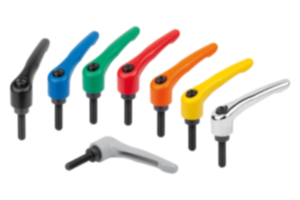 Manette indexable en zinc injecté haute pression avec filetage, insert fileté en acier bruni Manette indexable en zinc injecté haute pression avec filetage, insert fileté en acier bruni