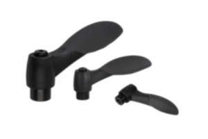Clamping levers 2K with internal thread, threaded insert black oxidised steel Clamping levers 2K with internal thread, threaded insert black oxidised steel