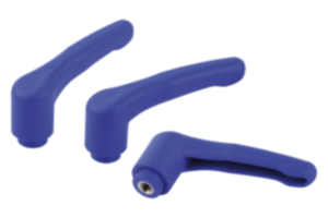 Manette indexable en plastique détectable visuellement avec taraudage, insert taraudé en inox Manette indexable en plastique détectable visuellement avec taraudage, insert taraudé en inox