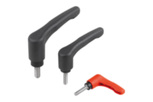 Clamping levers ECO, plastic with external thread, threaded pin stainless steel Clamping levers ECO, plastic with external thread, threaded pin stainless steel