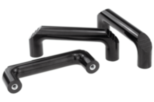 Pull handles, plastic, round, slanted both sides Pull handles, plastic, round, slanted both sides