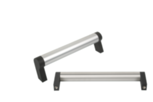 Tubular handles, aluminium with plastic grip legs, oblique Tubular handles, aluminium with plastic grip legs, oblique