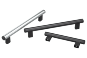 Tubular handles, aluminium with plastic tube holders Tubular handles, aluminium with plastic tube holders
