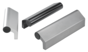Ledge handles, aluminium with end caps Ledge handles, aluminium with end caps