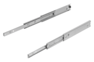 Telescopic slides, steel for side mounting, over-extension, load capacity up to 60 kg Telescopic slides, steel for side mounting, over-extension, load capacity up to 60 kg