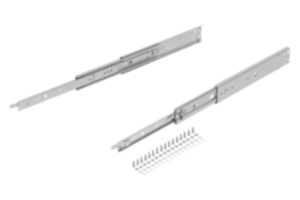Glissières télescopiques en acier pour montage latéral, super extension, résistance à la charge jusqu'à 68 kg Glissières télescopiques en acier pour montage latéral, super extension, résistance à la charge jusqu'à 68 kg