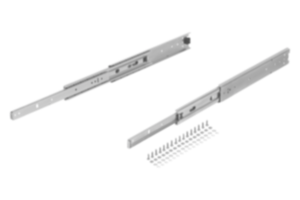 Glissières télescopiques en acier pour montage latéral, super extension, résistance à la charge jusqu'à 68 kg Glissières télescopiques en acier pour montage latéral, super extension, résistance à la charge jusqu'à 68 kg