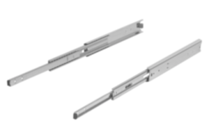 Glissières télescopiques en acier pour montage latéral, super extension, résistance à la charge jusqu'à 100 kg Glissières télescopiques en acier pour montage latéral, super extension, résistance à la charge jusqu'à 100 kg