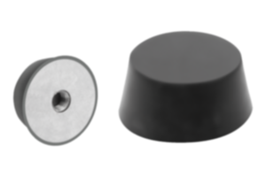 Rubber buffers, steel, type K conical with internal thread Rubber buffers, steel, type K conical with internal thread