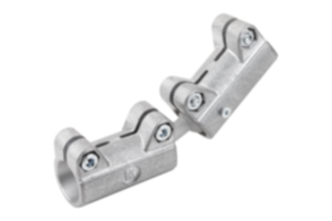 Tube clamps straight, aluminium with double ball joint Tube clamps straight, aluminium with double ball joint