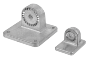 Tube clamps swivel base aluminium, with sunken teeth Tube clamps swivel base aluminium, with sunken teeth