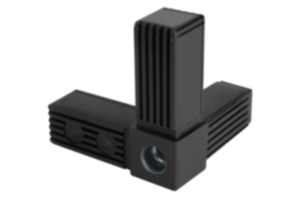 Square tube connectors three-way with tapped hole Square tube connectors three-way with tapped hole