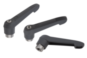 Manette indexable en plastique antibactérienne avec taraudage, insert taraudé en inox Manette indexable en plastique antibactérienne avec taraudage, insert taraudé en inox