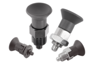 Doigt d'indexage en acier ou en inox modèle court avec bouton de manœuvre en plastique - inch Doigt d'indexage en acier ou en inox modèle court avec bouton de manœuvre en plastique - inch