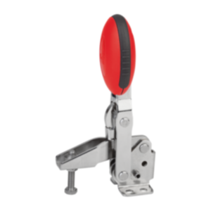 Sauterelle à levier vertical avec embase horizontale et broche de pression réglable, Inox Sauterelle à levier vertical avec embase horizontale et broche de pression réglable, Inox