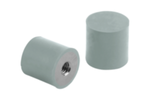 Rubber buffers stainless steel type E cylindrical with internal thread, grey Rubber buffers stainless steel type E cylindrical with internal thread, grey
