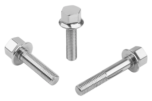 Stainless steel hexagon head bolts with collar for Hygienic USIT® seal and shim washers Stainless steel hexagon head bolts with collar for Hygienic USIT® seal and shim washers
