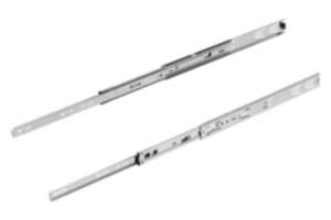 Glissières télescopiques en acier pour montage latéral, extension intégrale, résistance à la charge jusqu'à 30 kg Glissières télescopiques en acier pour montage latéral, extension intégrale, résistance à la charge jusqu'à 30 kg