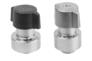 Verrous à bouton poussoir en inox modèle lourd avec bouton rotatif et tête rotative en plastique ou en inox Verrous à bouton poussoir en inox modèle lourd avec bouton rotatif et tête rotative en plastique ou en inox