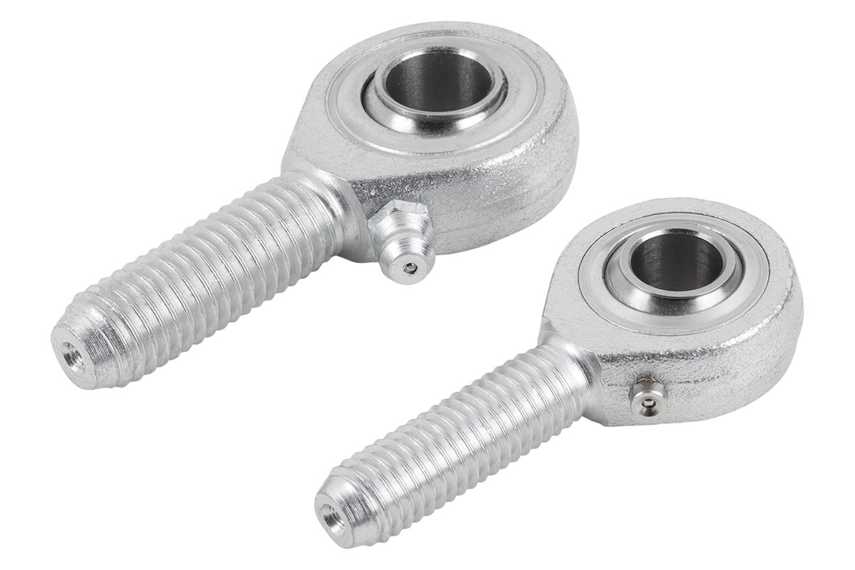 Lot De 2 Embouts à Rotule Femelle M8x1.25 - Alésage 8mm Acier Carbone 45 Avec Écrous De Blocage