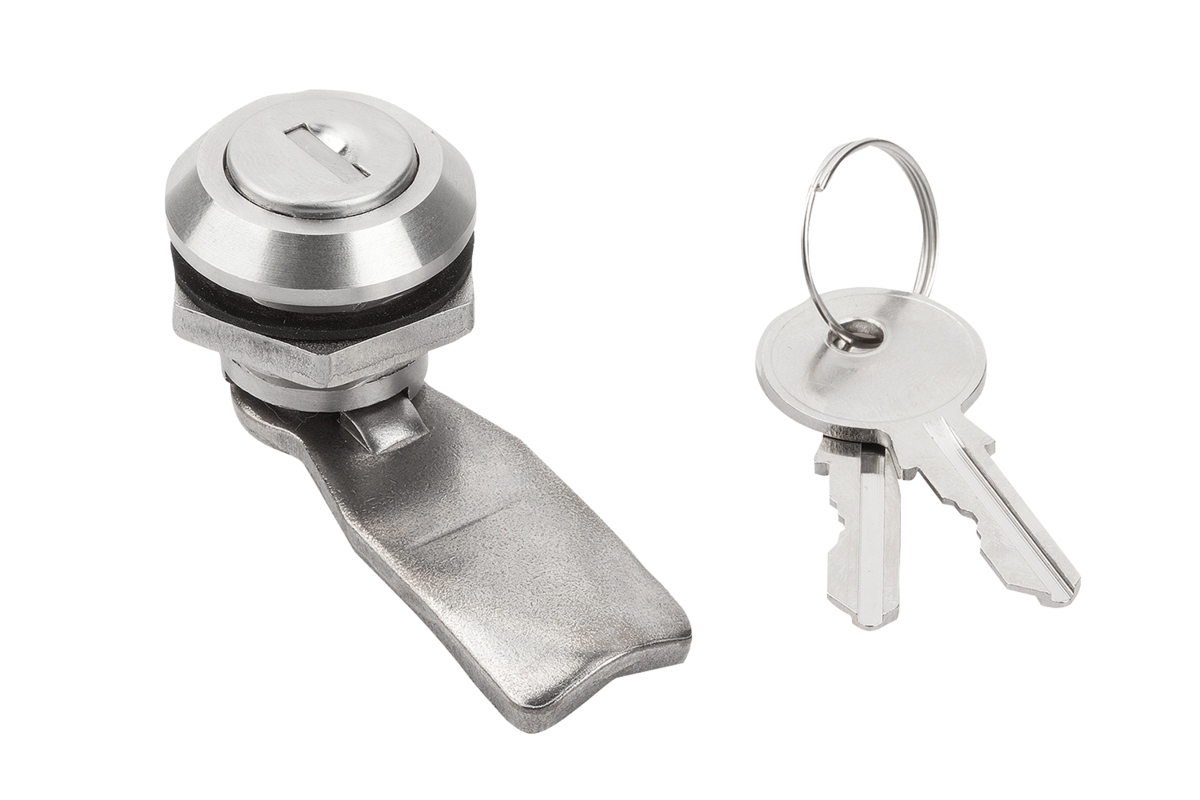 Verrou quart de tour fermant à clé en Inox