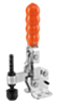 Sauterelle à levier vertical avec embase horizontale et broche de pression fixe