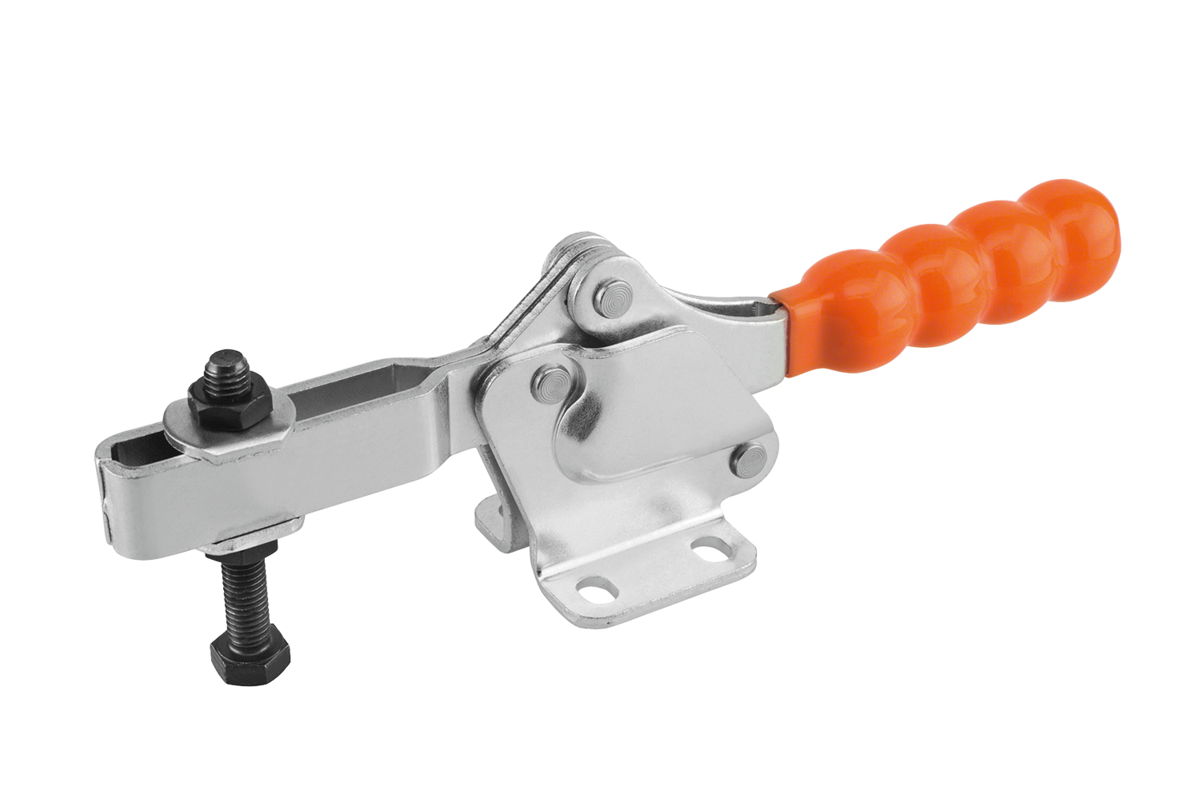 Sauterelle à levier horizontal avec embase horizontale et broche de pression réglable