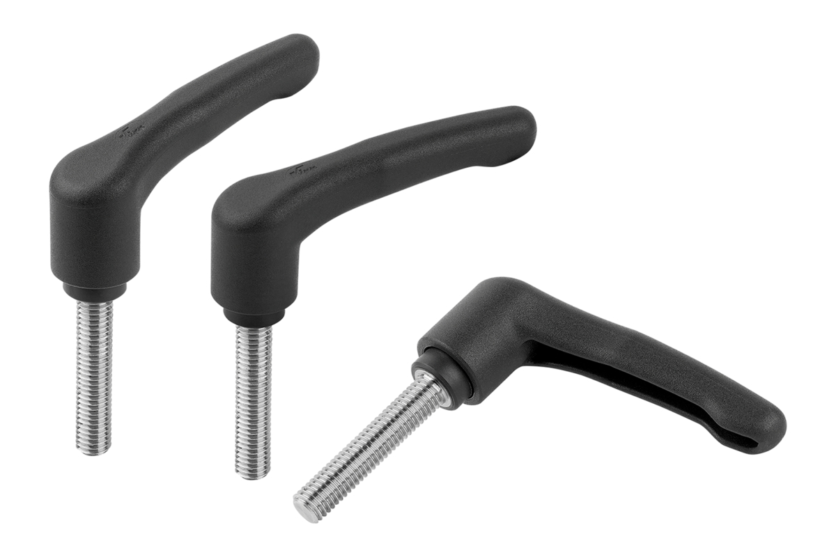 Manette indexable en plastique avec métal détectable avec filetage