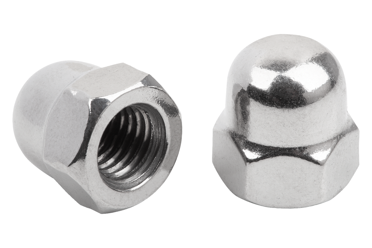 Écrous borgnes hexagonaux forme haute DIN 1587 acier ou inox