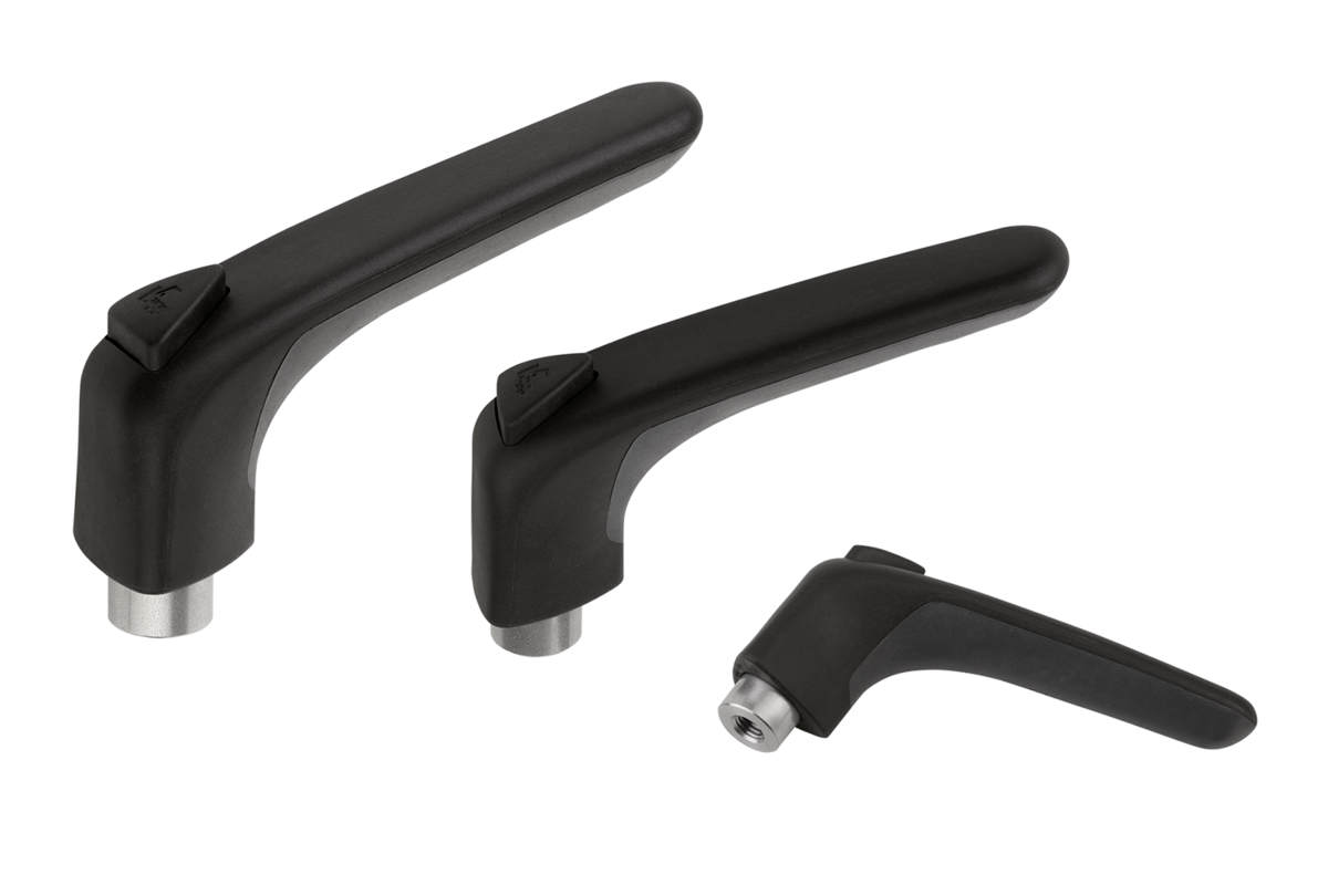 Manette indexable ergonomique avec taraudage