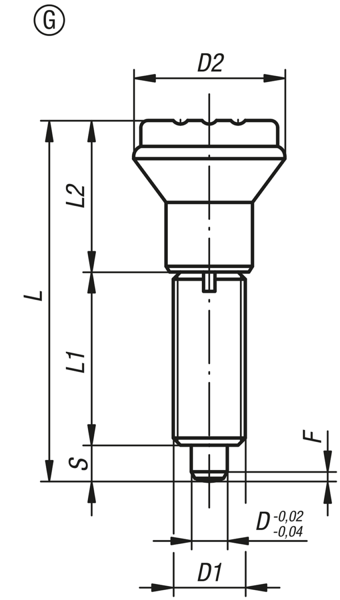 Doigts d'indexage sans collerette, Forme G