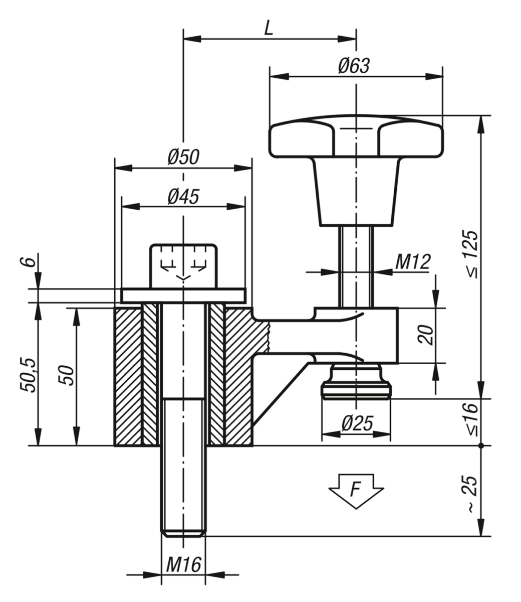 Ensemble de bridage pivotant