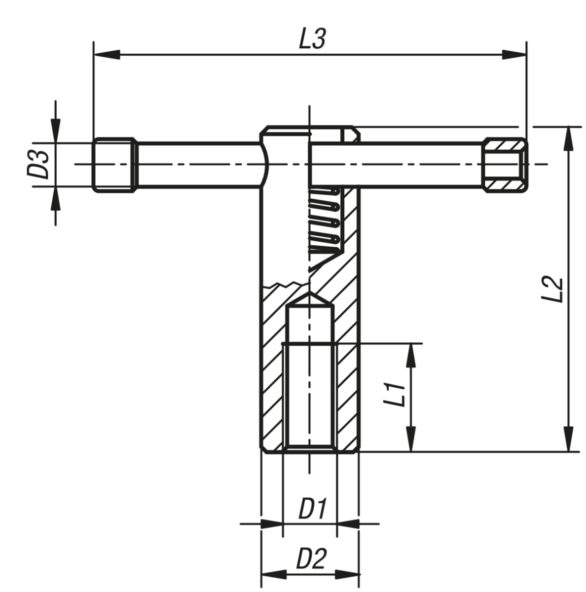 Vis à broche mobile DIN 6307