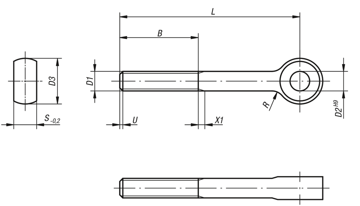 Vis d‘articulation DIN 444 forme B