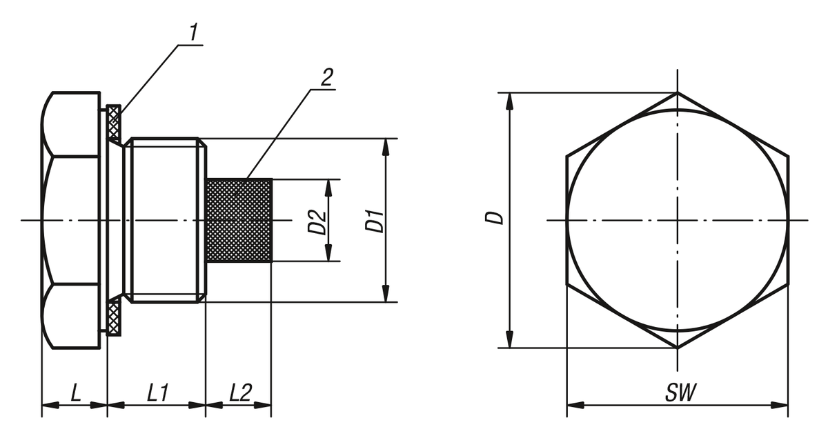 Bouchon fileté, aluminium avec insert magnétique